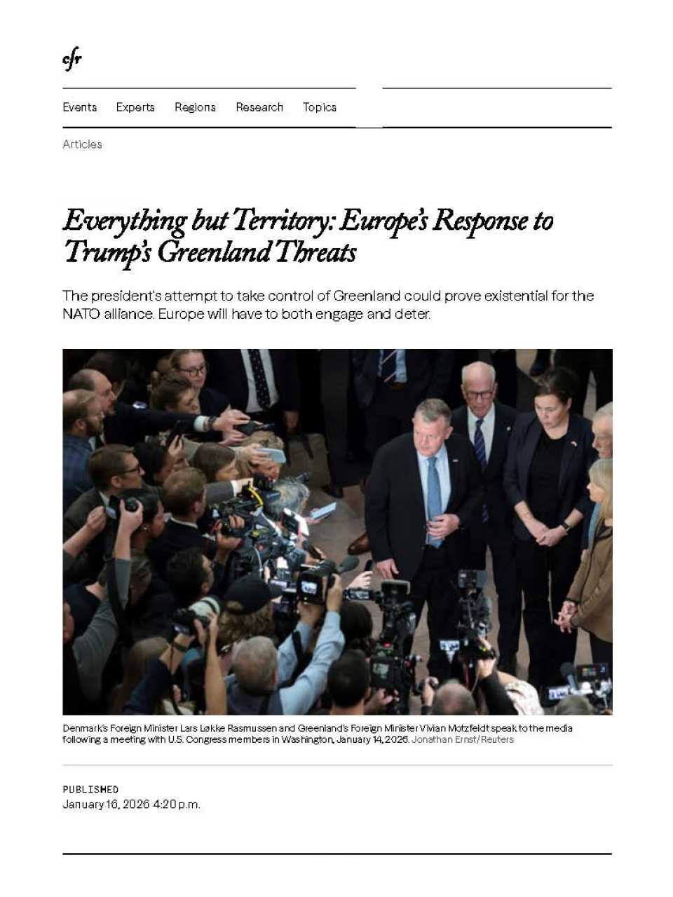 Everything but territory: Europe’s response to Trump’s greenland threats