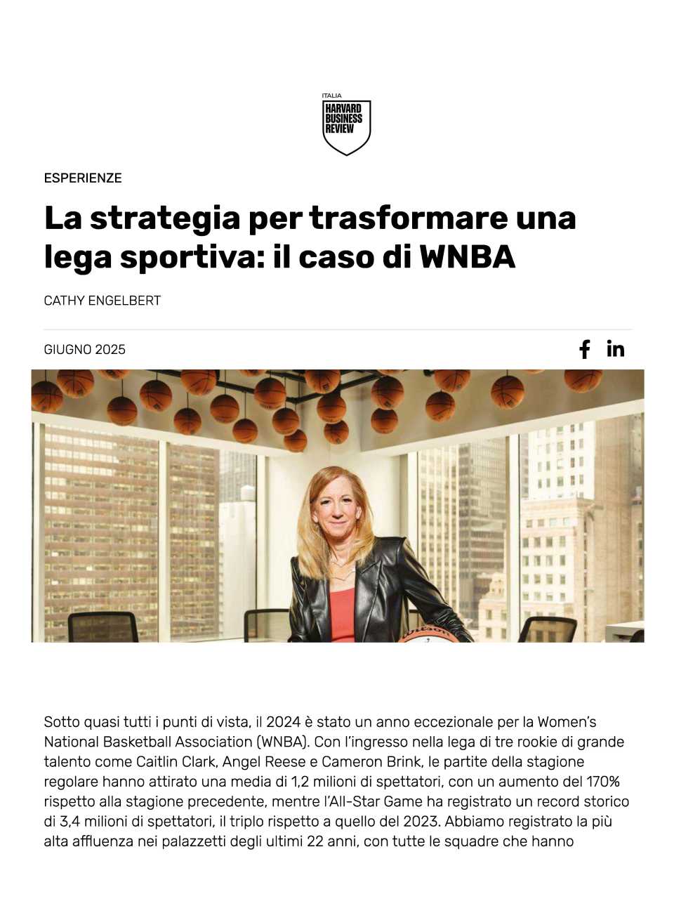 La strategia per trasformare una lega sportiva: il caso di WNBA