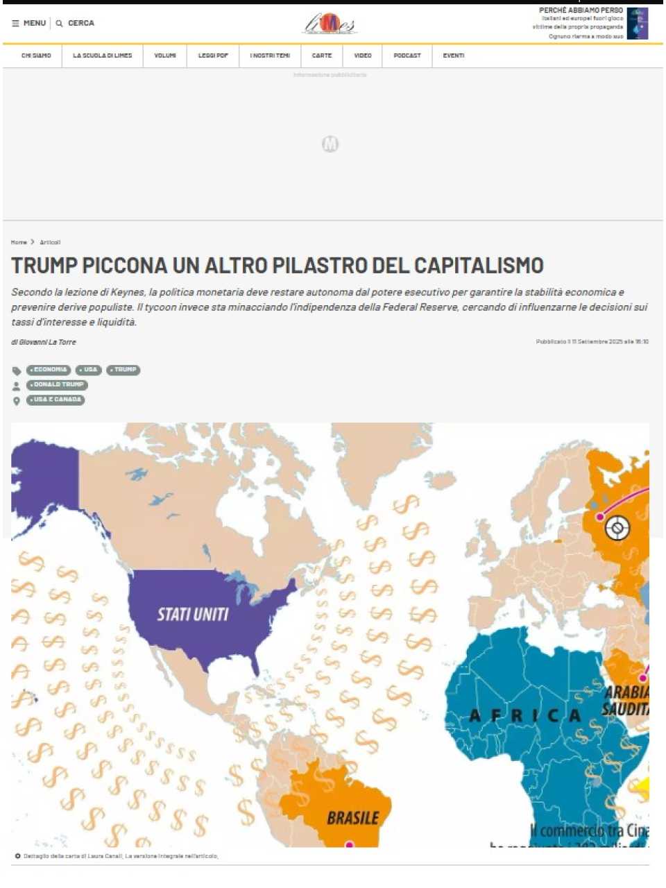 Trump piccona un altro pilastro del capitalismo