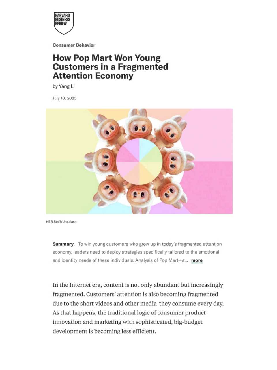 How Pop Mart won young customers in a fragmented attention economy