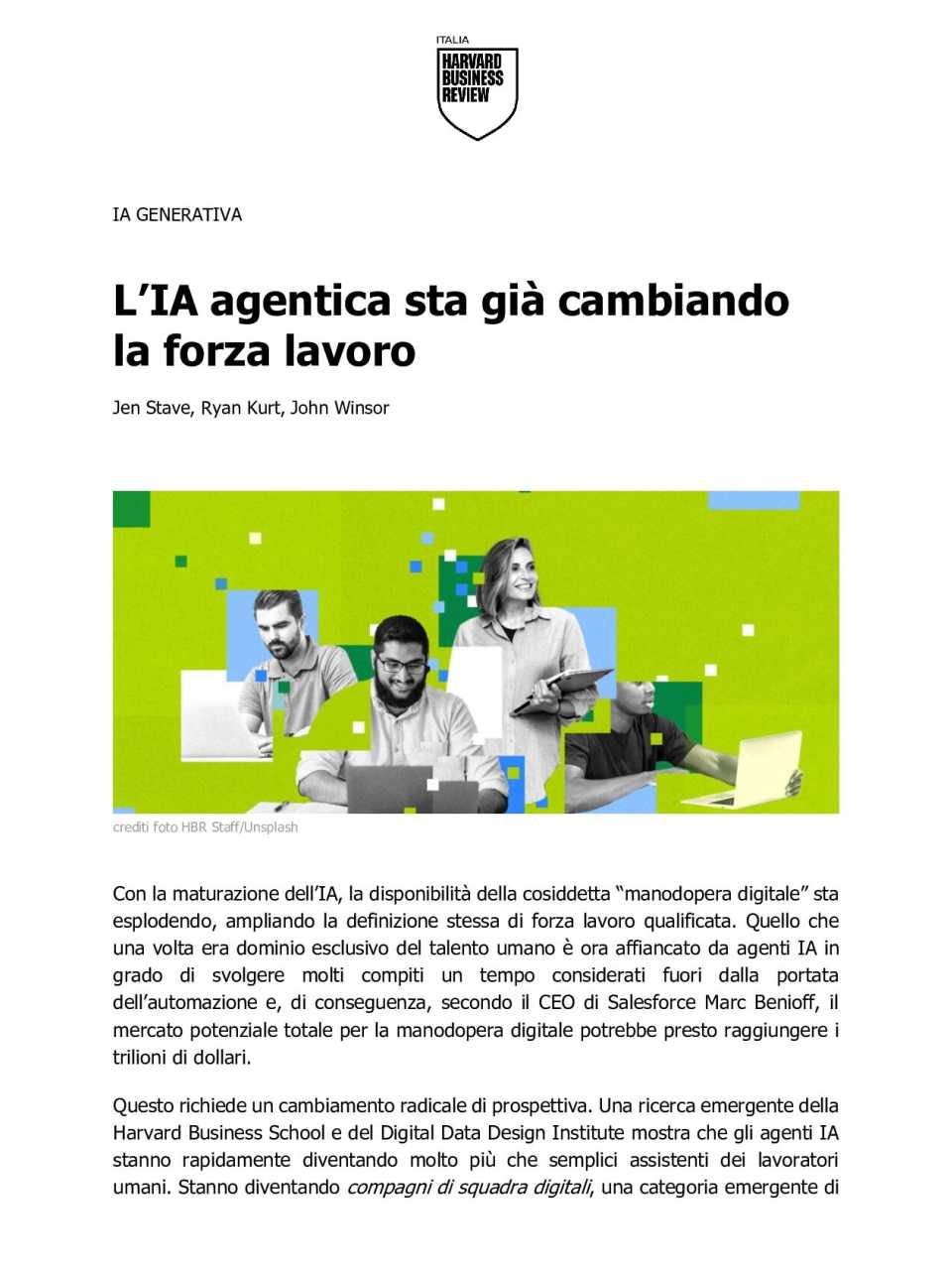 L’IA agentica sta già cambiando la forza lavoro