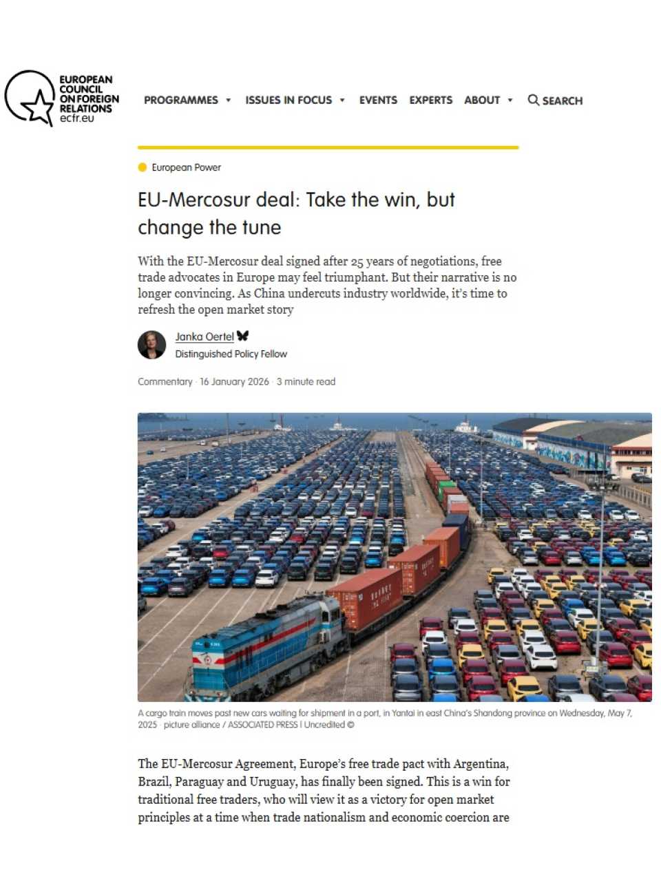 EU-Mercosur deal: take the win, but change the tune