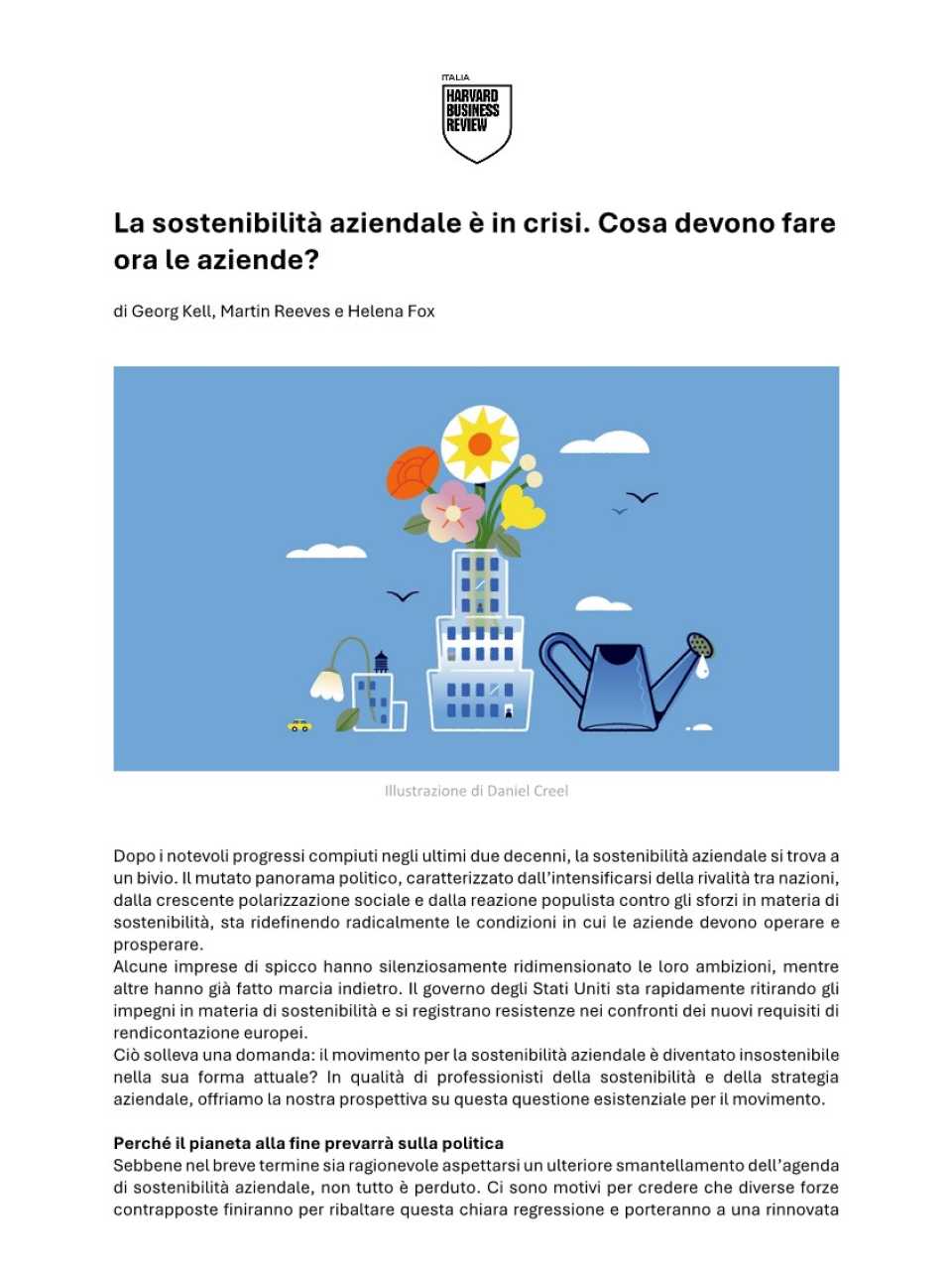 La sostenibilità aziendale è in crisi. Cosa devono fare ora le aziende?