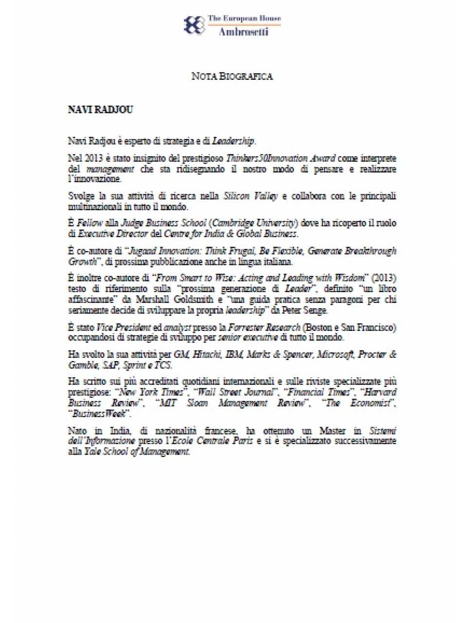 Nota biografica Navi Radjou