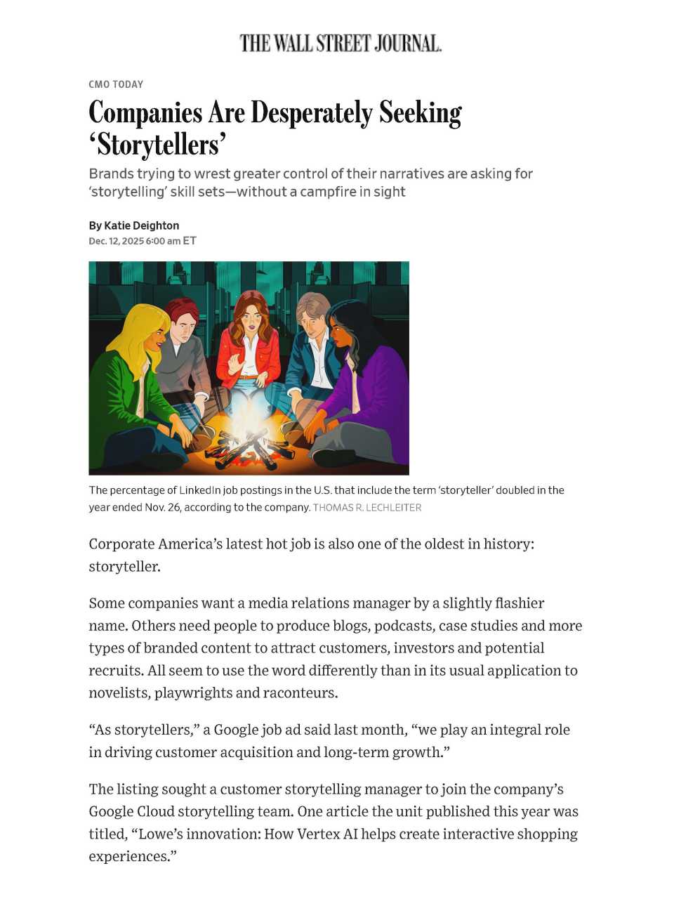Companies are desperately seeking ‘Storytellers’