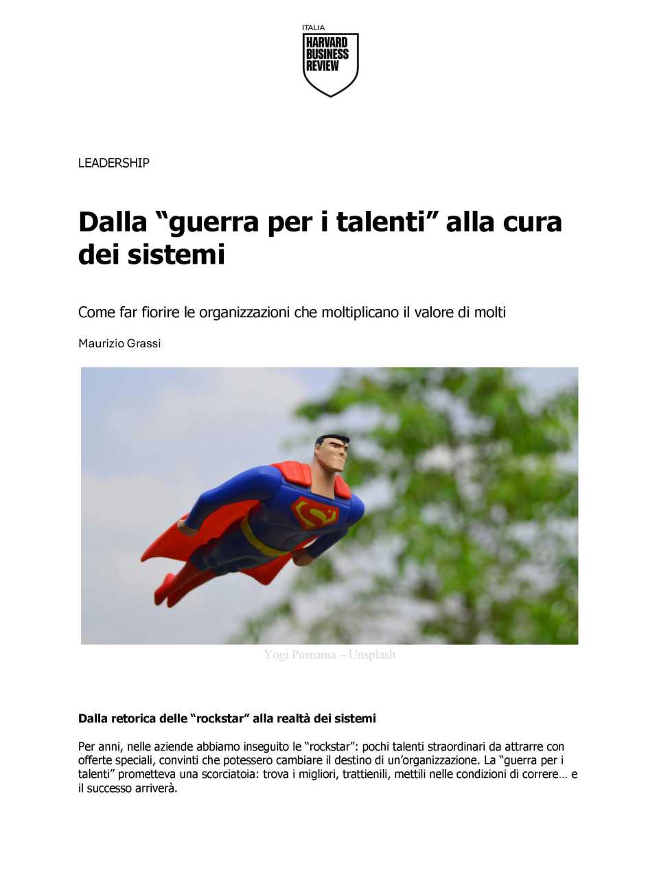 Dalla “guerra per i talenti” alla cura dei sistemi