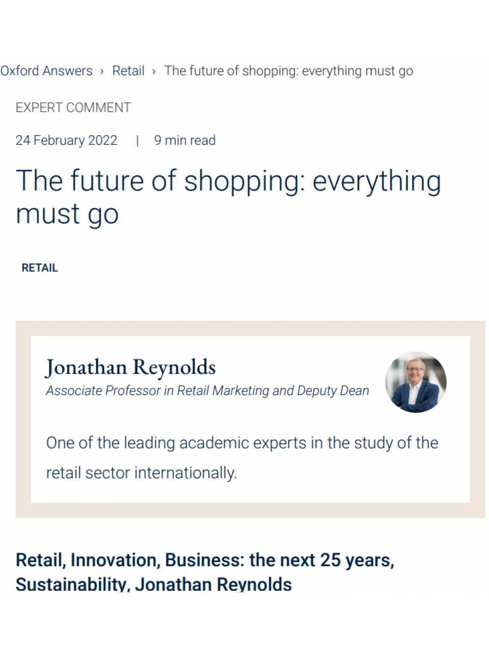 AGGIORNAMENTO PERMANENTEIN PRESENZA
Il futuro del retail: le sfide post-pandemiche del settore