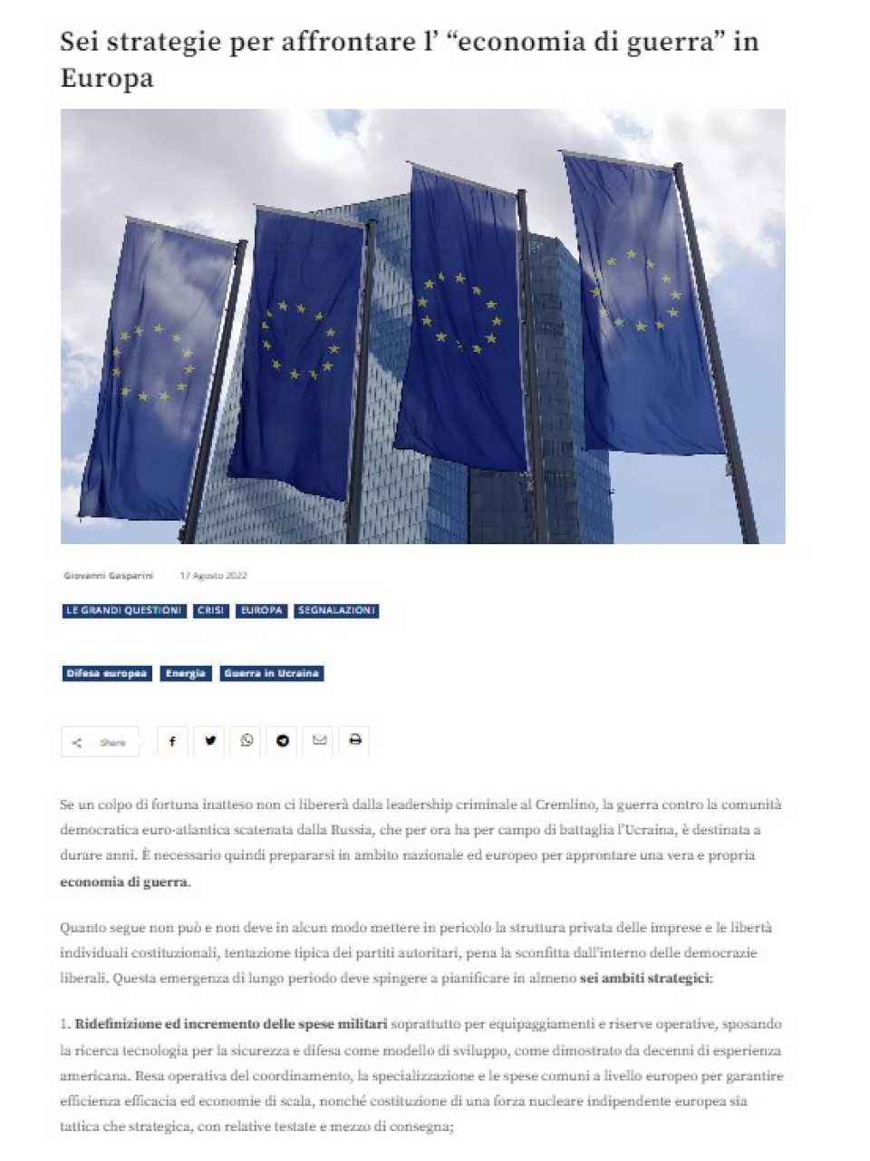 AGGIORNAMENTO PERMANENTEIN PRESENZA
Ricostruire il futuro dell’Italia: le sfide da affrontare (e vincere) nel quadro nazionale ed europeo