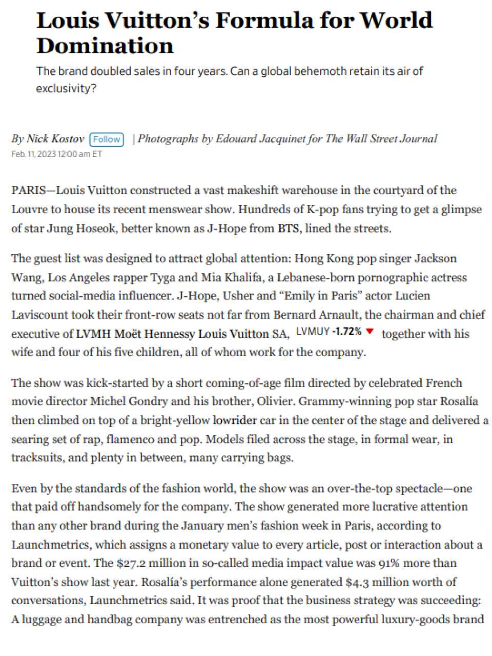 Louis Vuitton’s Formula for World Domination