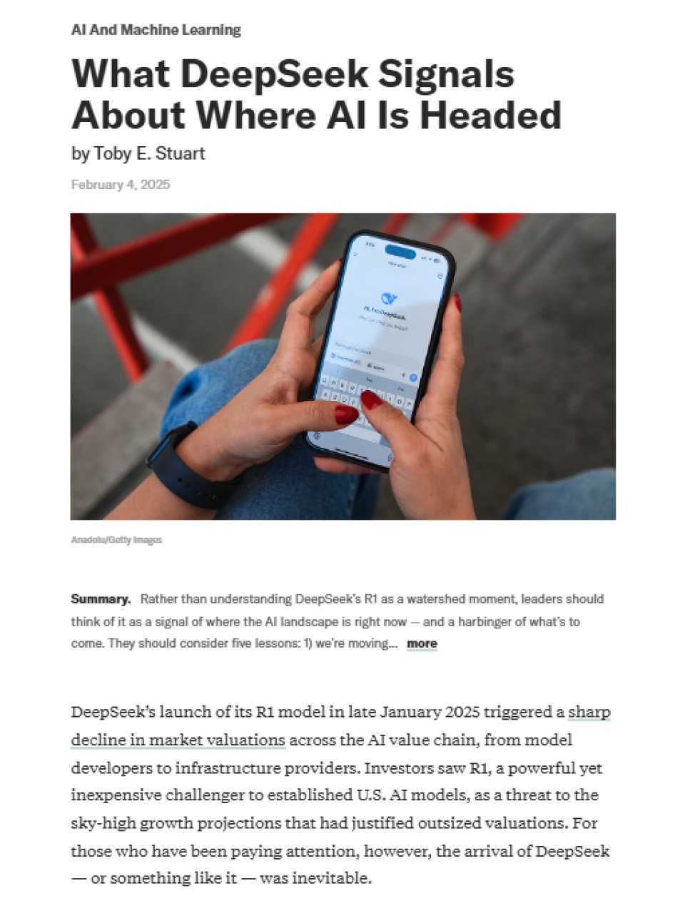 What DeepSeek signals about where AI is headed