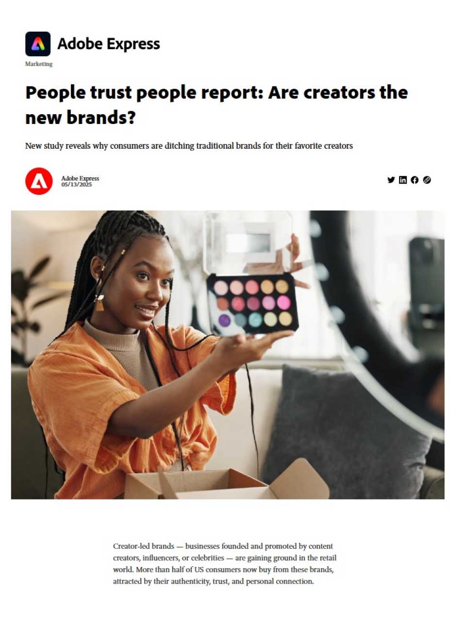 People trust people report: Are creators the new brands?