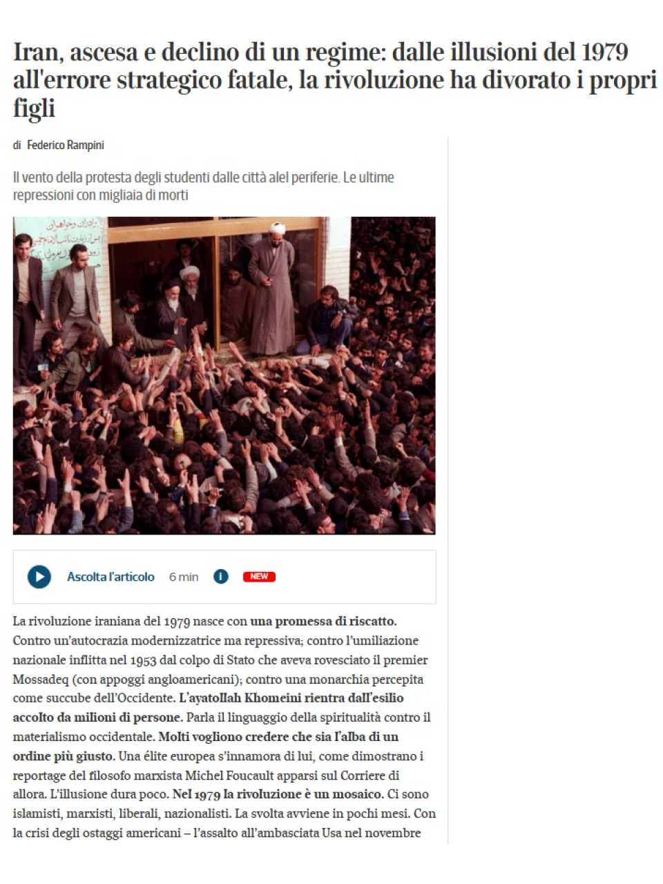 Iran, ascesa e declino di un regime: dalle illusioni del 1979 all'errore strategico fatale, la rivoluzione ha divorato i propri figli