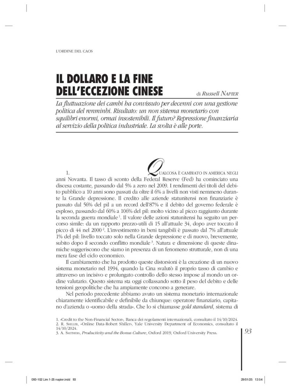 Il dollaro e la fine dell'eccezione cinese