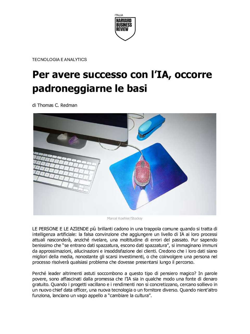 Per avere successo con l’IA, occorre padroneggiarne le basi