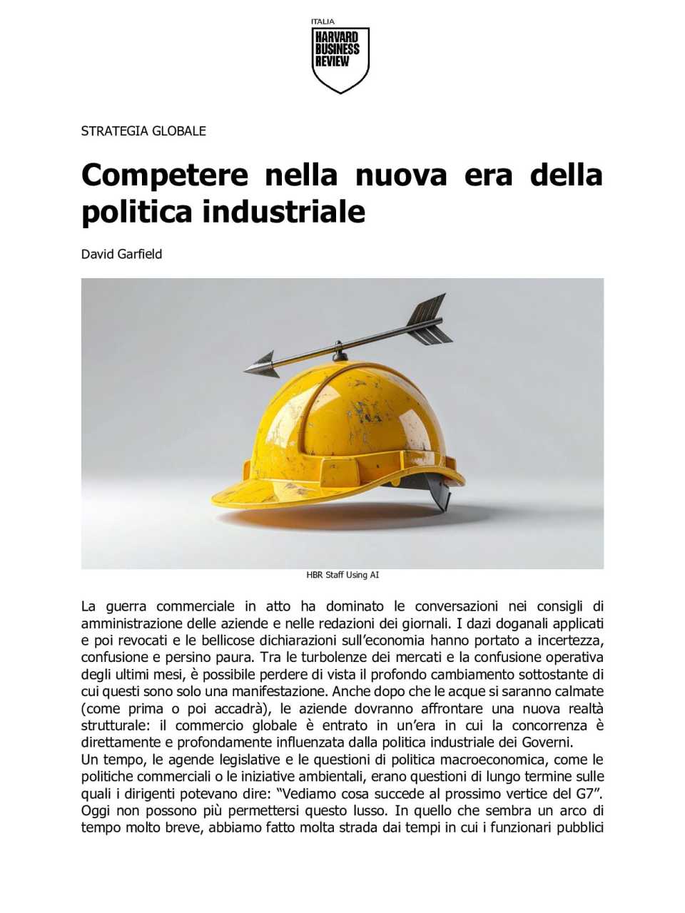 Competere nella nuova era della politica industriale