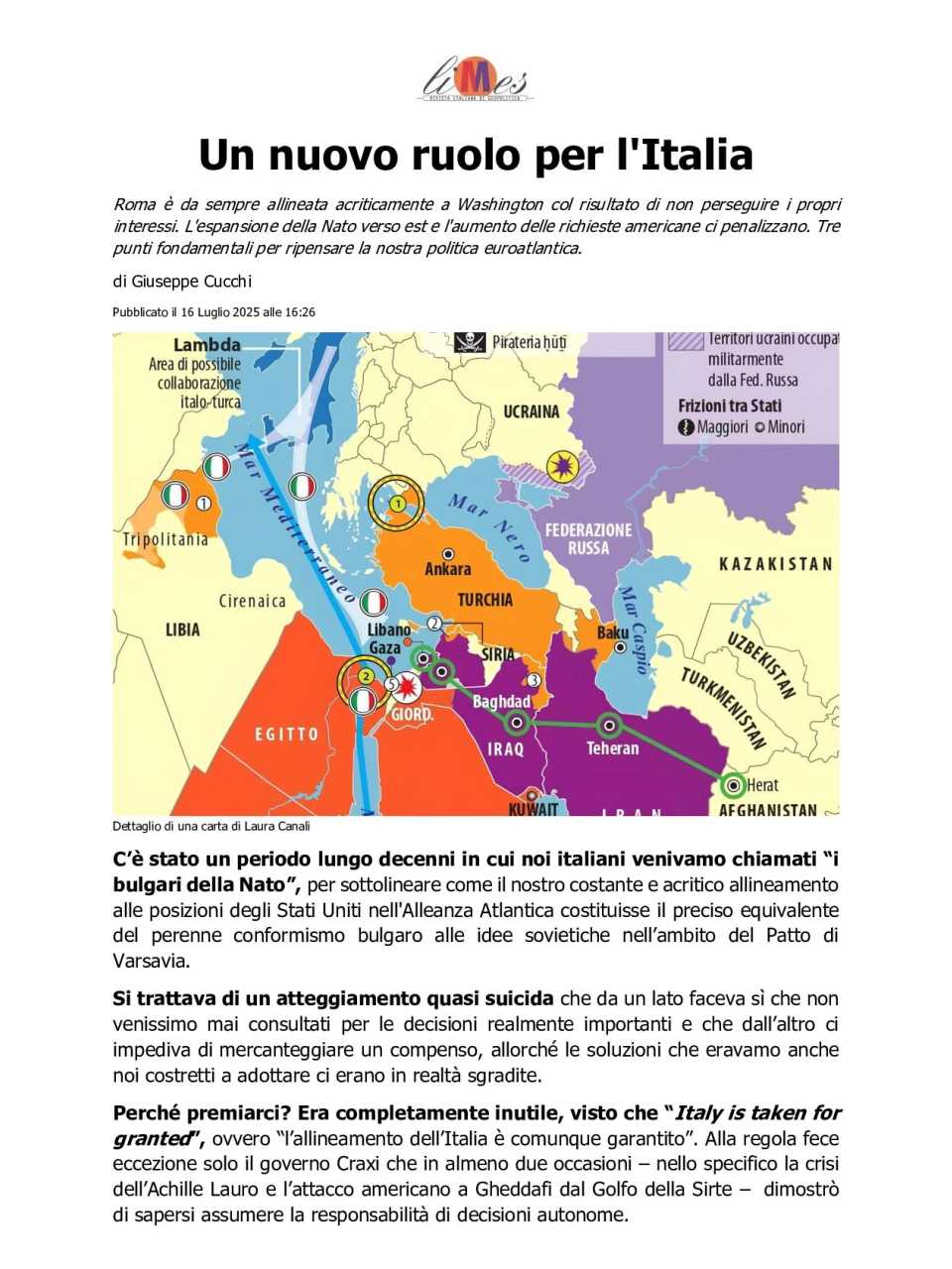 Un nuovo ruolo per l'Italia