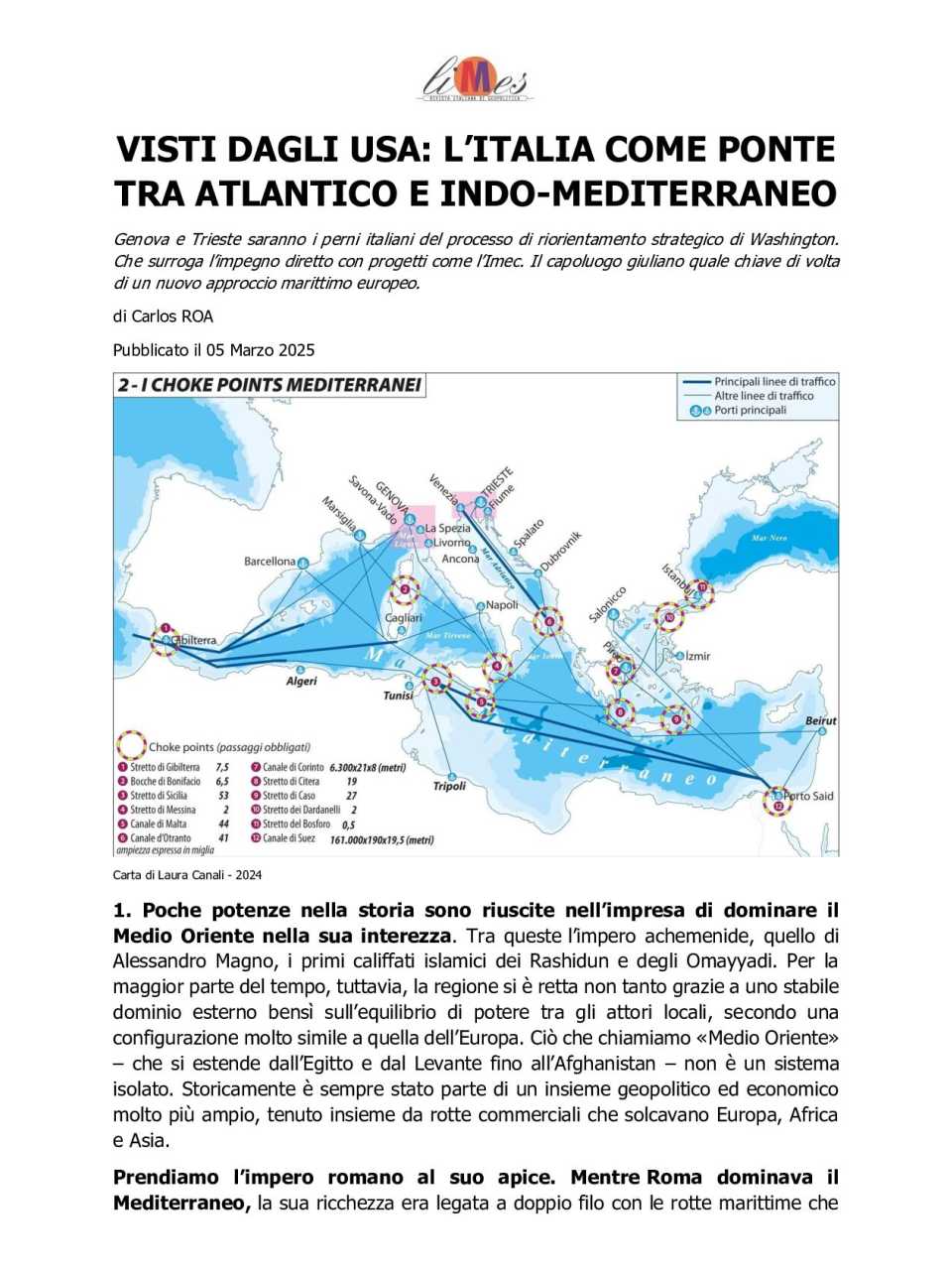 Visti dagli USA: l’Italia come ponte tra Atlantico e Indo-mediterraneo