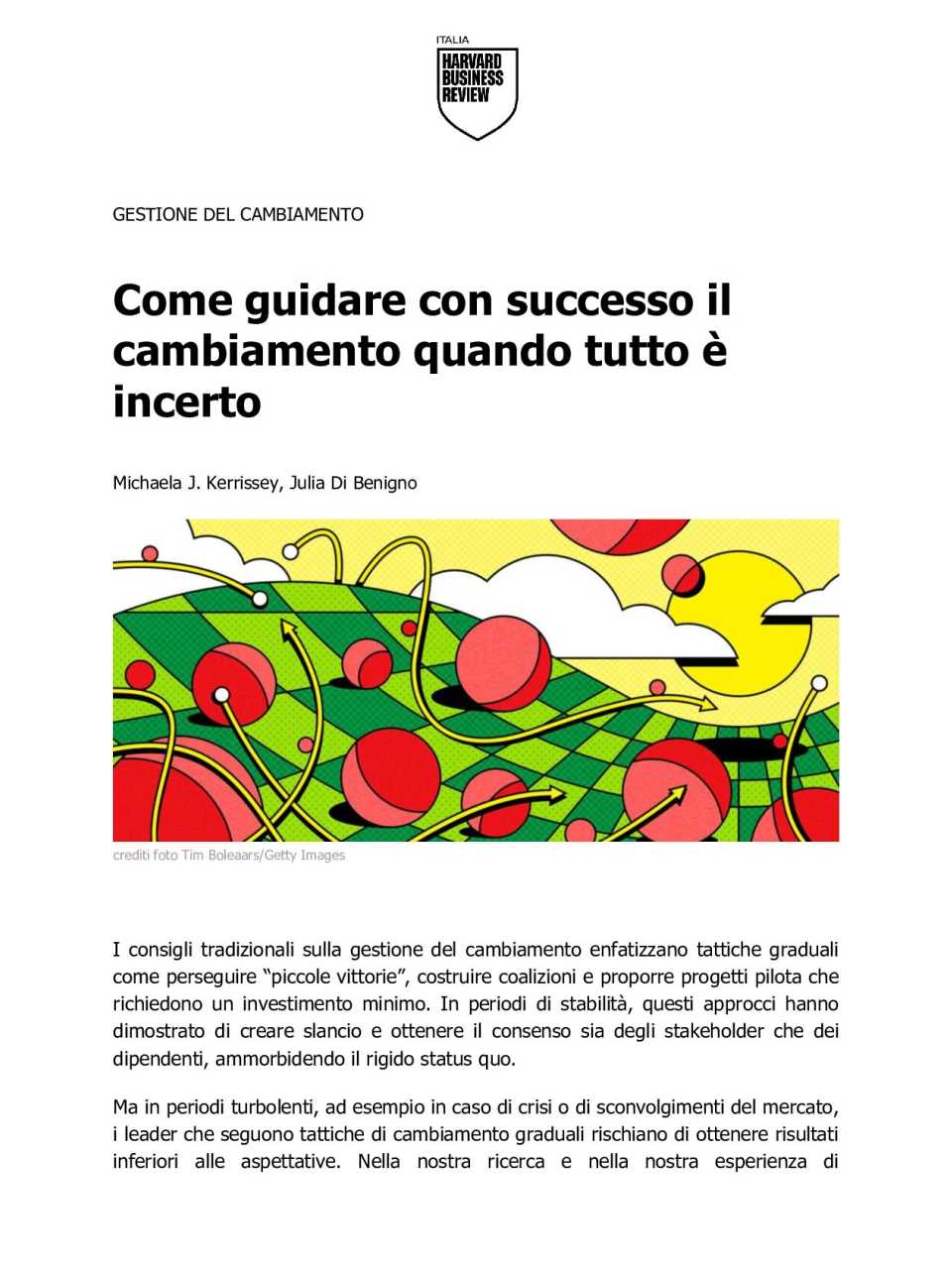 Come guidare con successo il cambiamento quando tutto è incerto