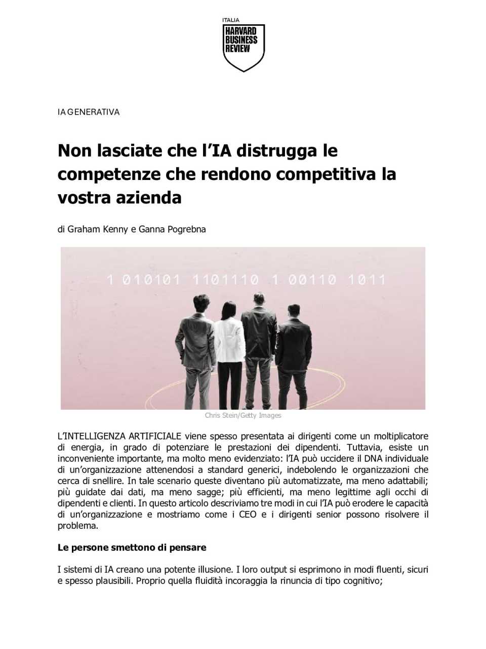 Non lasciate che l’IA distrugga le competenze che rendono competitiva la vostra azienda