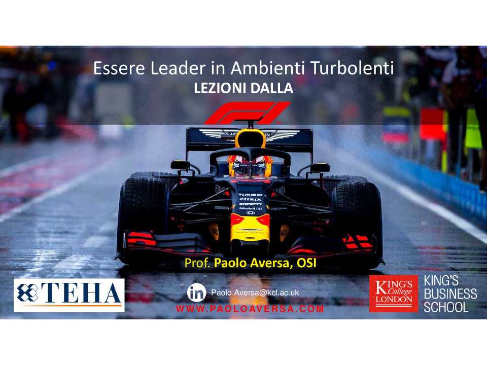Essere Leader in Ambienti Turbolenti. Lezioni dalla F1