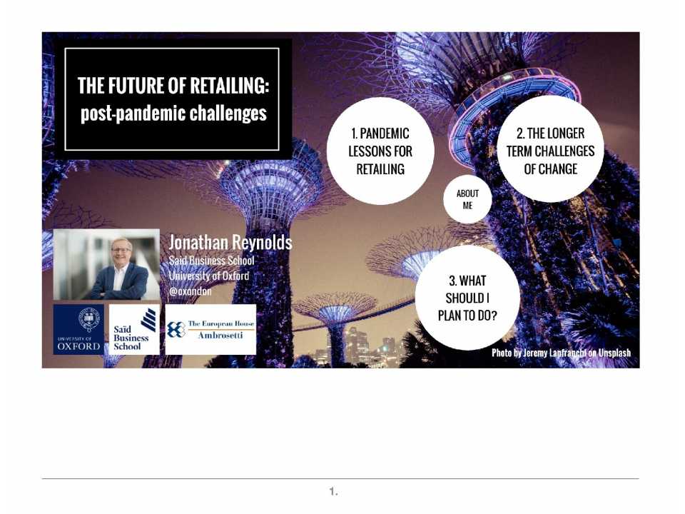 AGGIORNAMENTO PERMANENTEIN PRESENZA
Il futuro del retail: le sfide post-pandemiche del settore