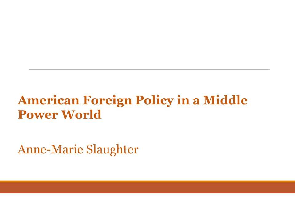 American foreign policy in a middle power world