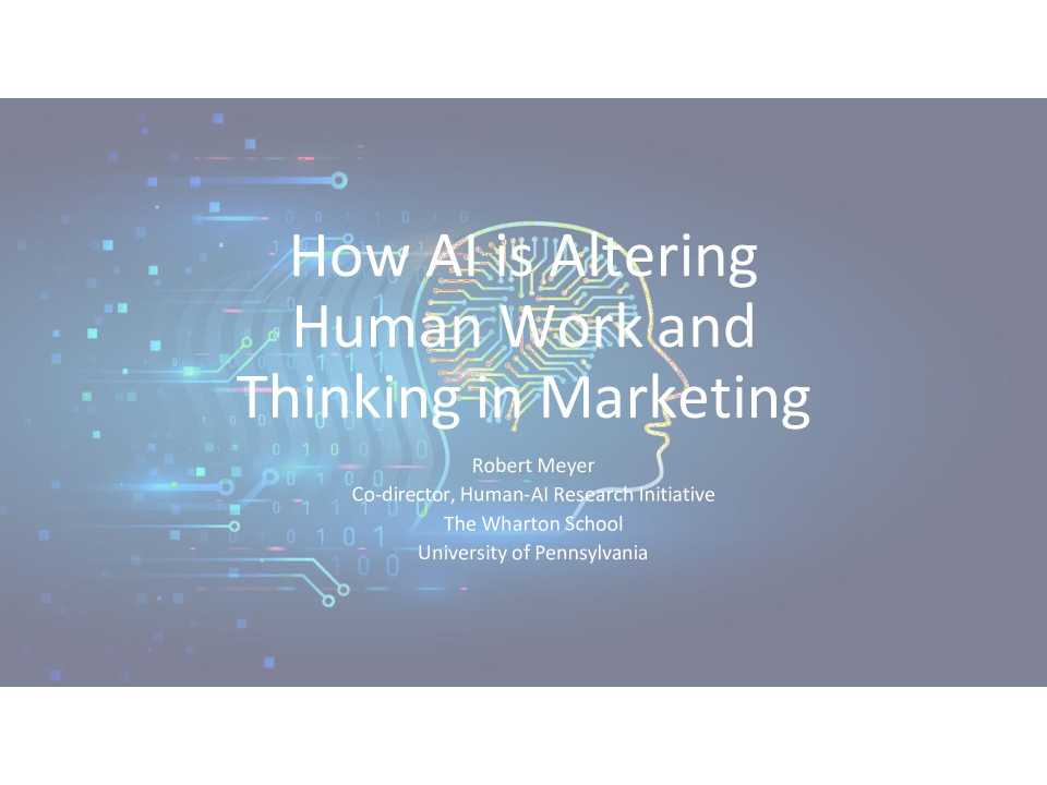 How AI is altering human work and thinking in marketing