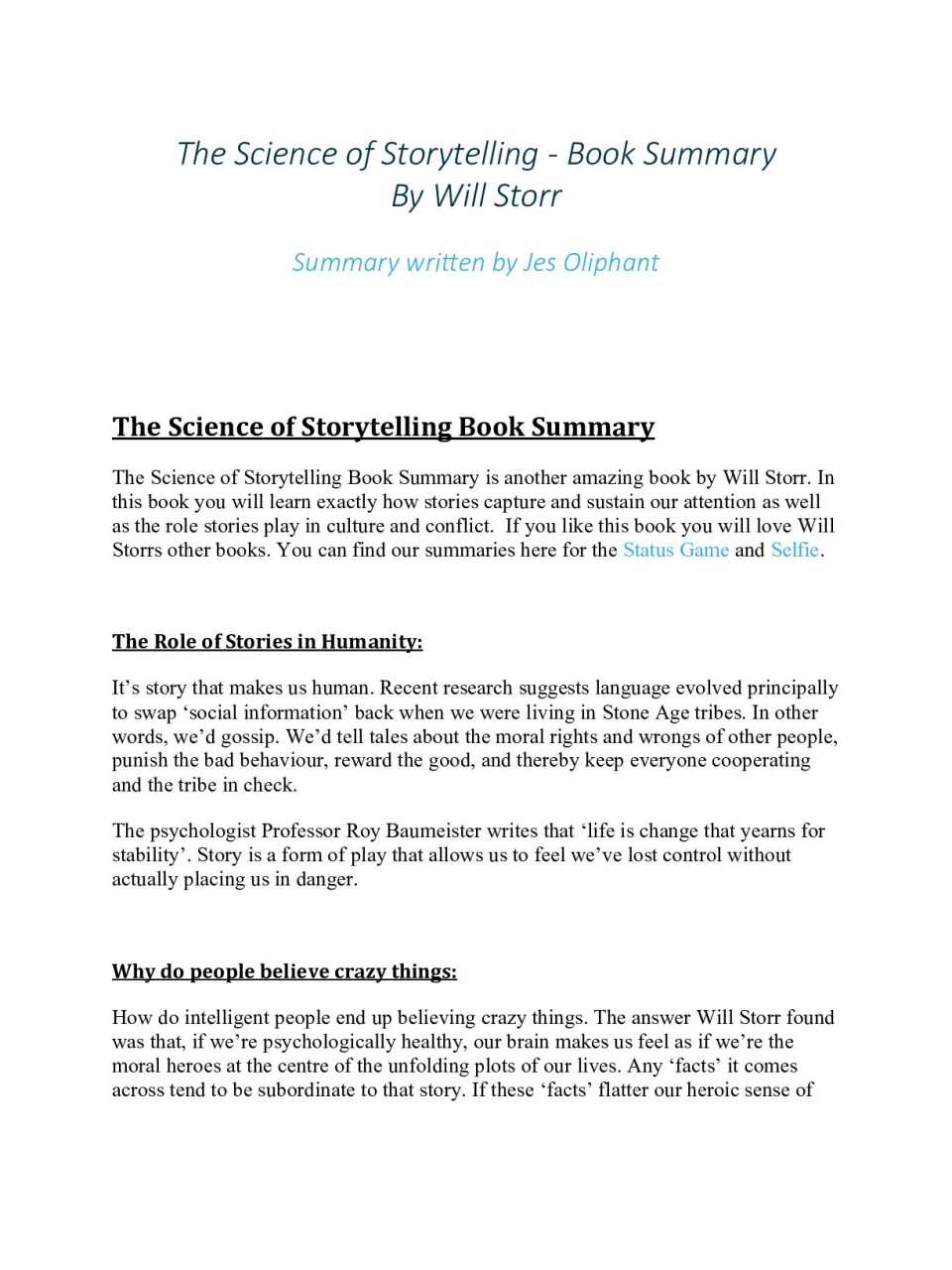 The science of storytelling - Book Summary