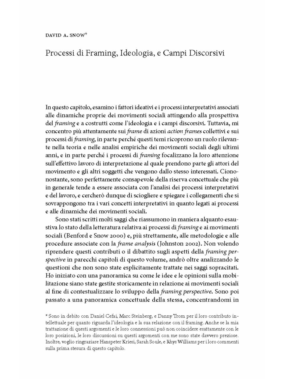 Processi di framing, ideologia, e campi discorsivi