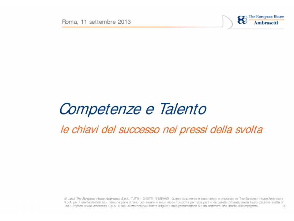Competenze e talento - le chiavi del successo nei pressi della svolta