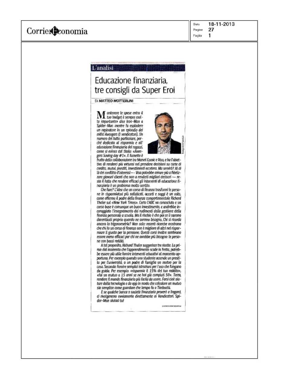 Educazione finanziaria, tre consigli da super eroi