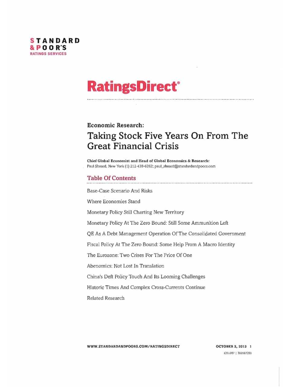 Taking stock five years on from the great financial crisis