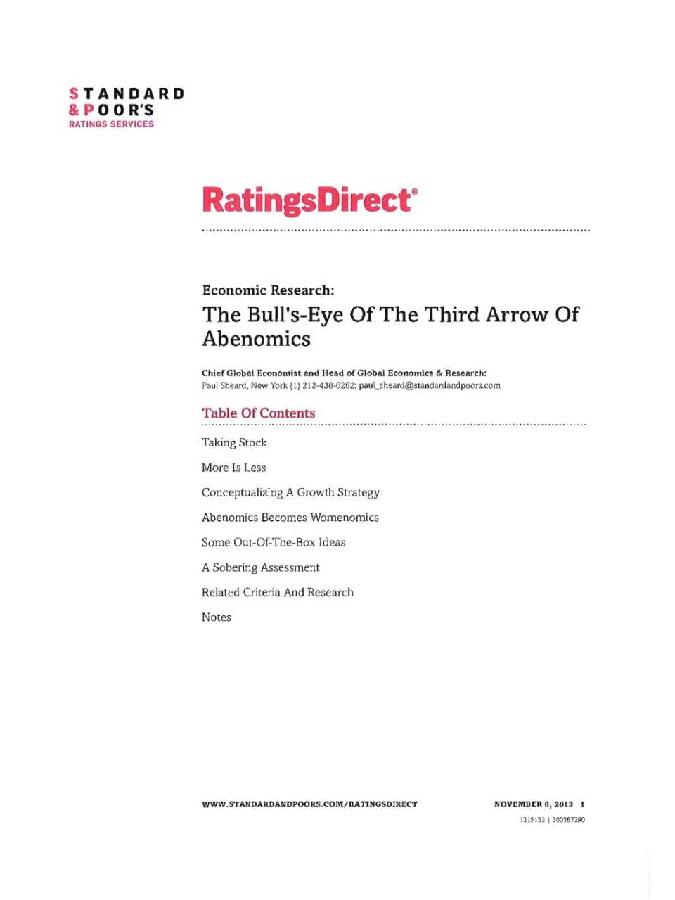The bull's-eye the third arrow of abenomics