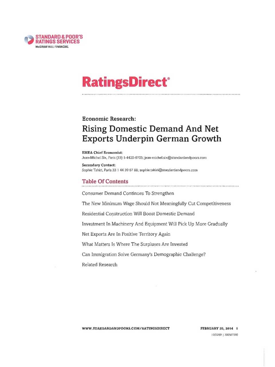 Rising domestic demand and net exports underpin german growth
