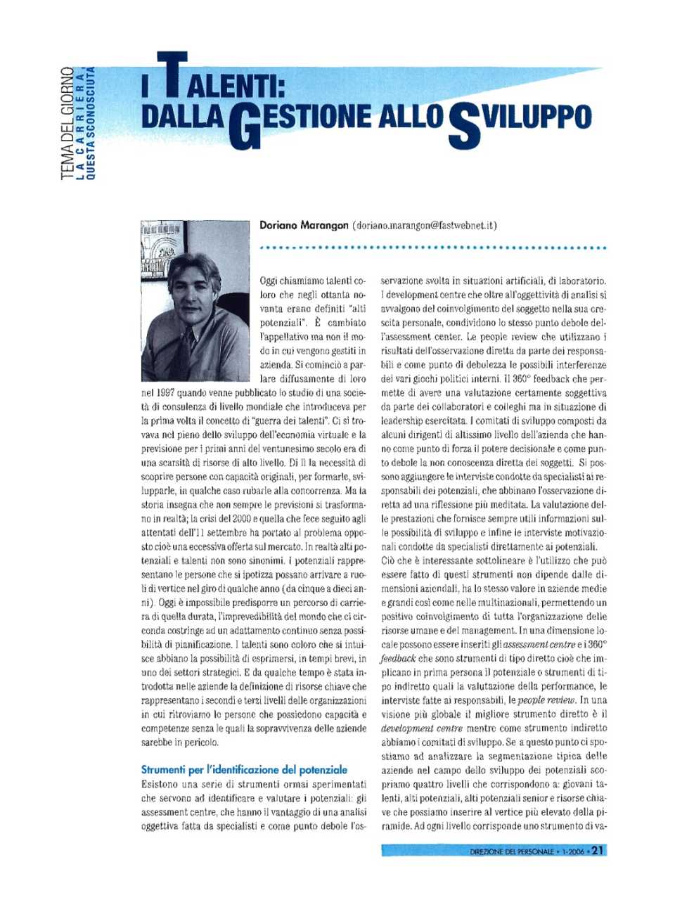 I talenti: dalla gestione allo sviluppo