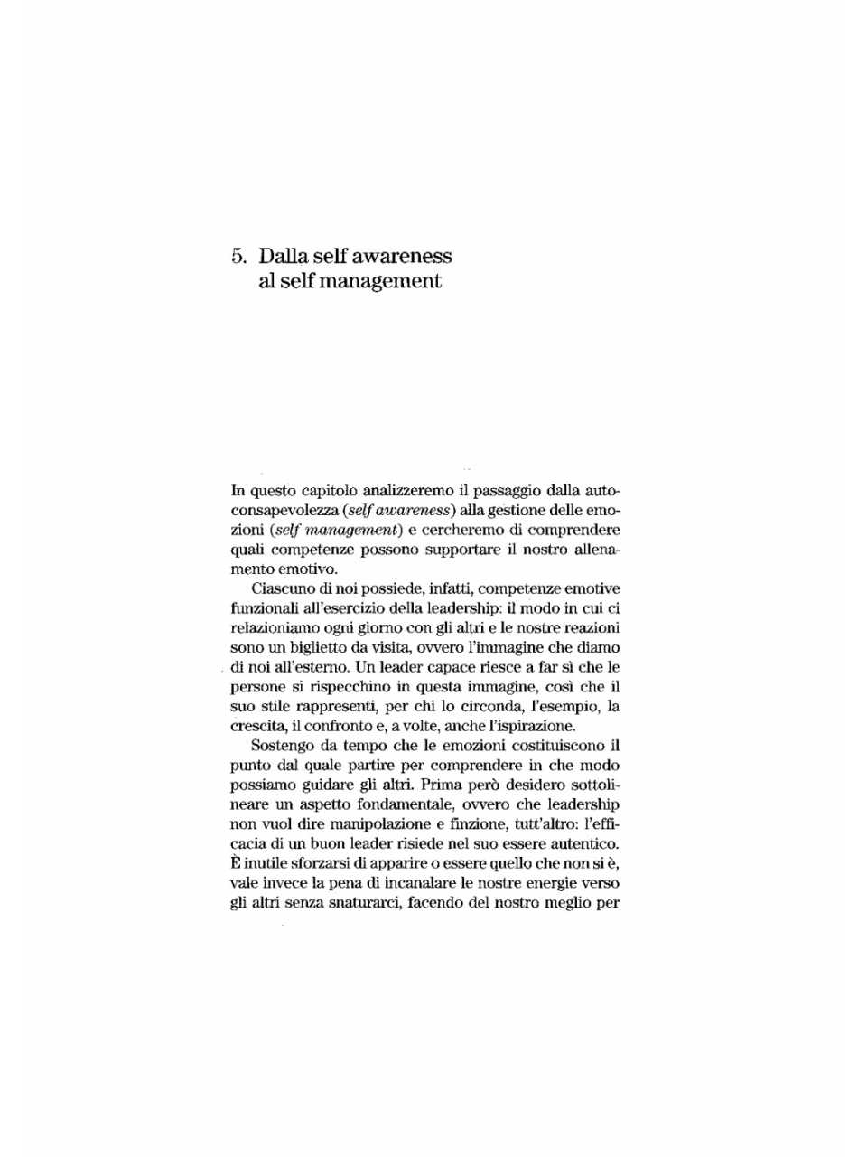 Dalla self awareness al self management