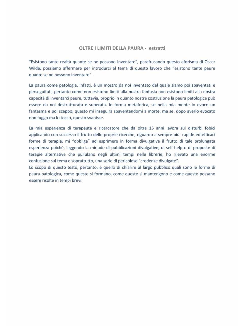 Oltre i limiti della paura