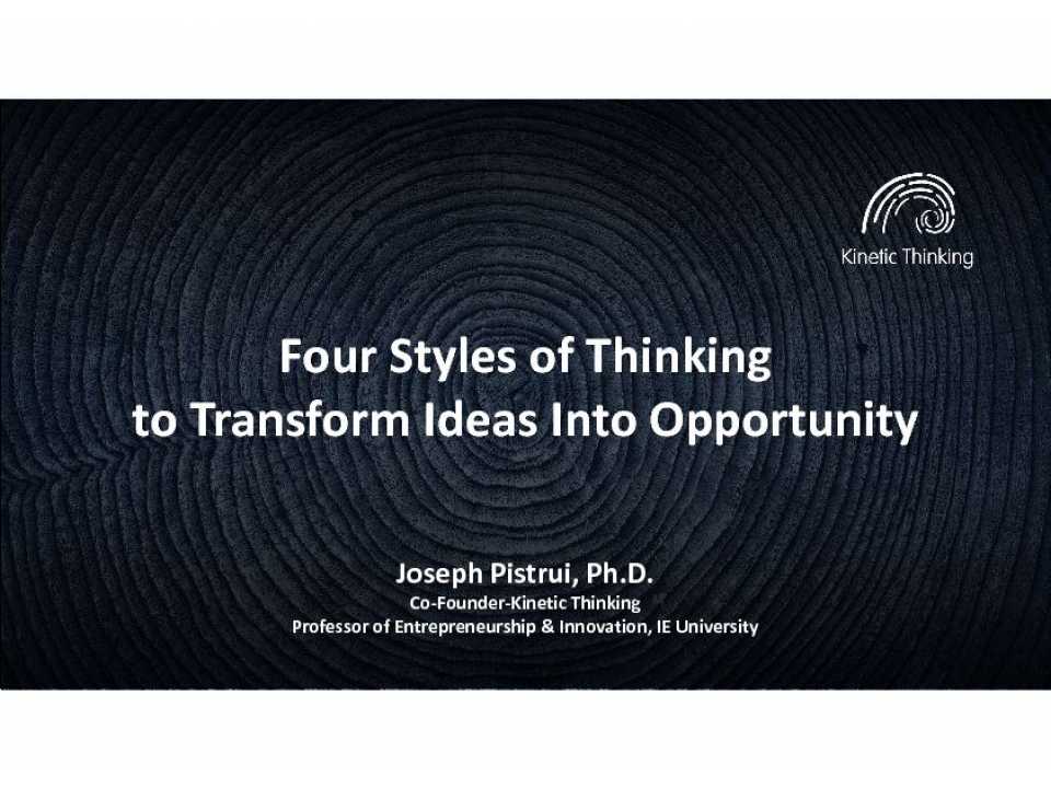 AGGIORNAMENTO PERMANENTEVIA WEB
4 modelli di pensiero per trasformare un’idea in opportunità