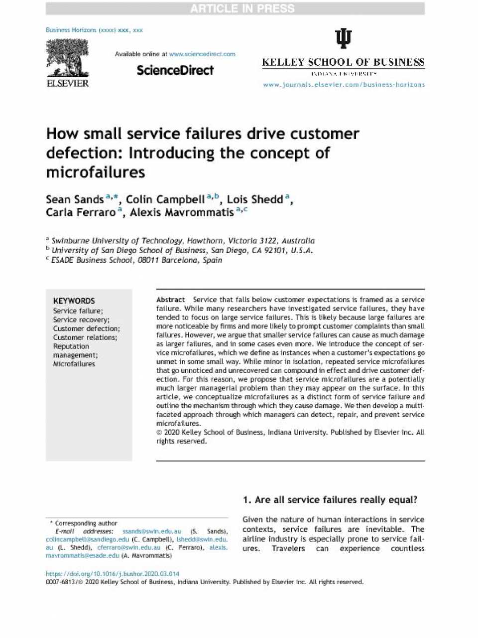 How small service failures drive customer defection: introducing the concept of microfailures
