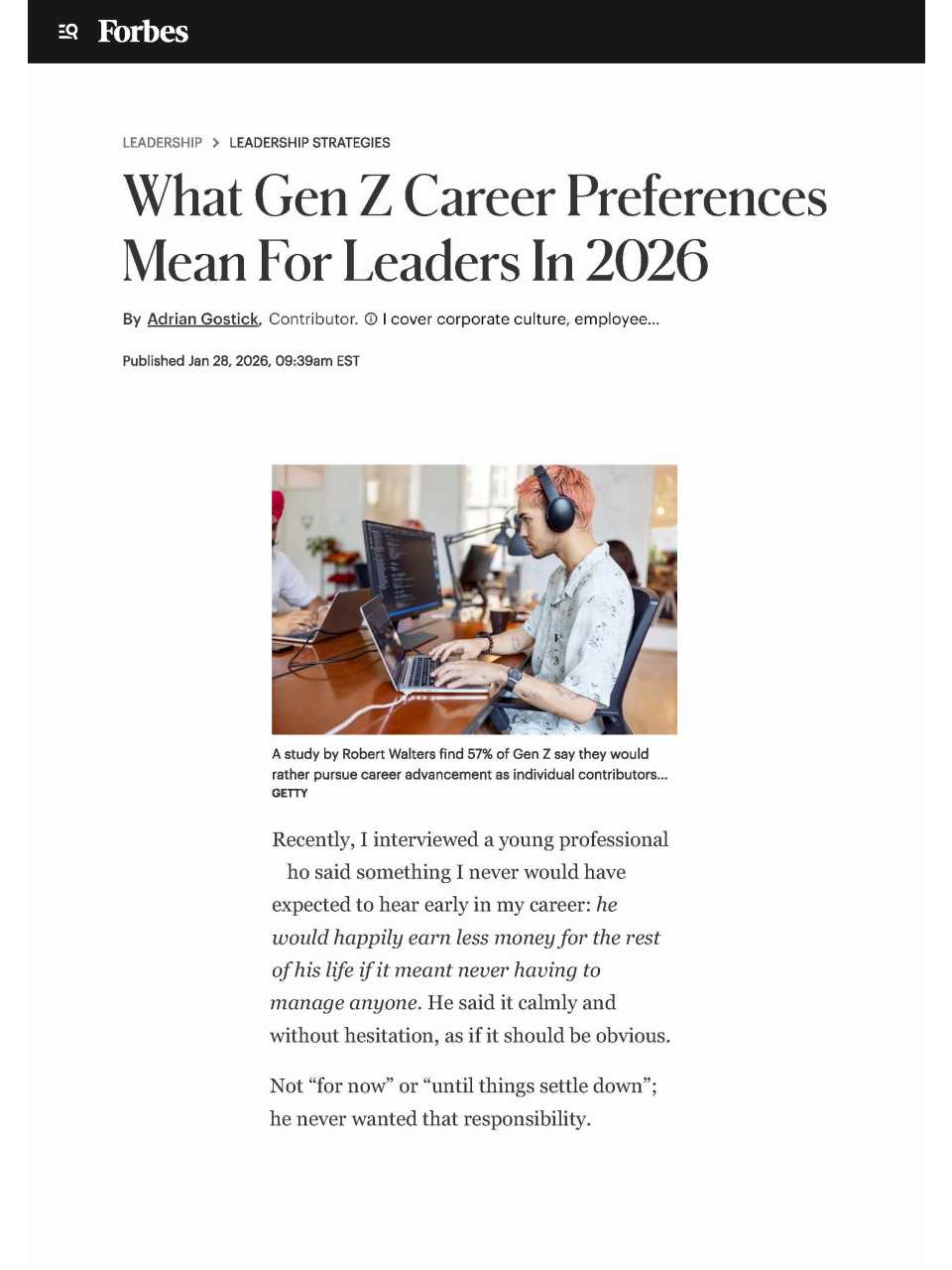 What gen Z career preferences mean for leaders in 2026